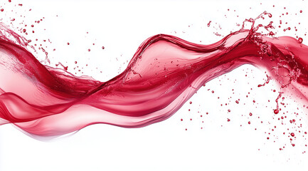 Artistic Wine Splashes with Motion Design on Clean White Background