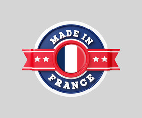 Made in France Badge 3D Illustration