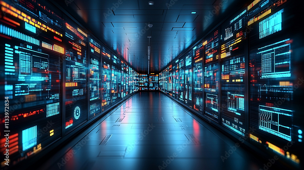 Aufkleber a conceptual image of big data technology, featuring an information funnel symbolizing the flow and 