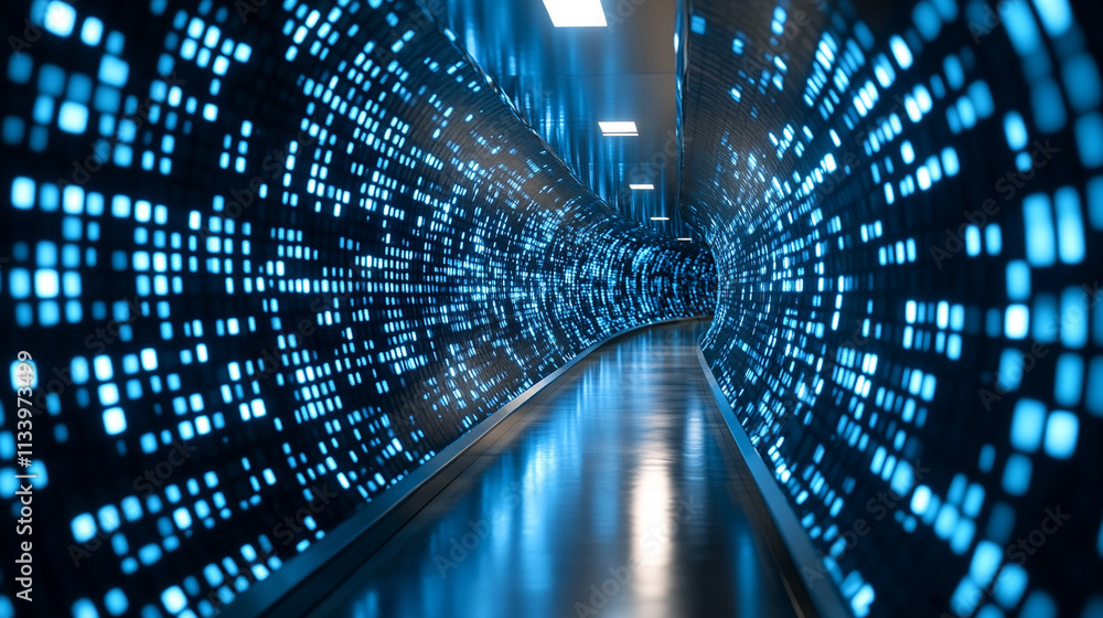 Aufkleber a conceptual image of big data technology, featuring an information funnel symbolizing the flow and 