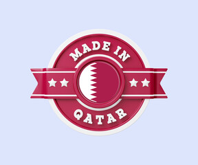 Made in Qatar Badge 3D Illustration