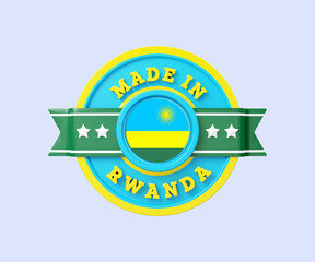 Made in Rwanda Badge 3D Illustration