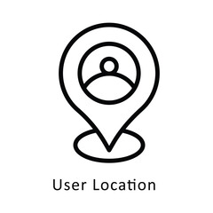 User Location  Vector Outline Icon. Eps 10 File 