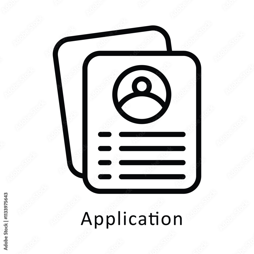 Poster application vector outline icon. eps 10 file