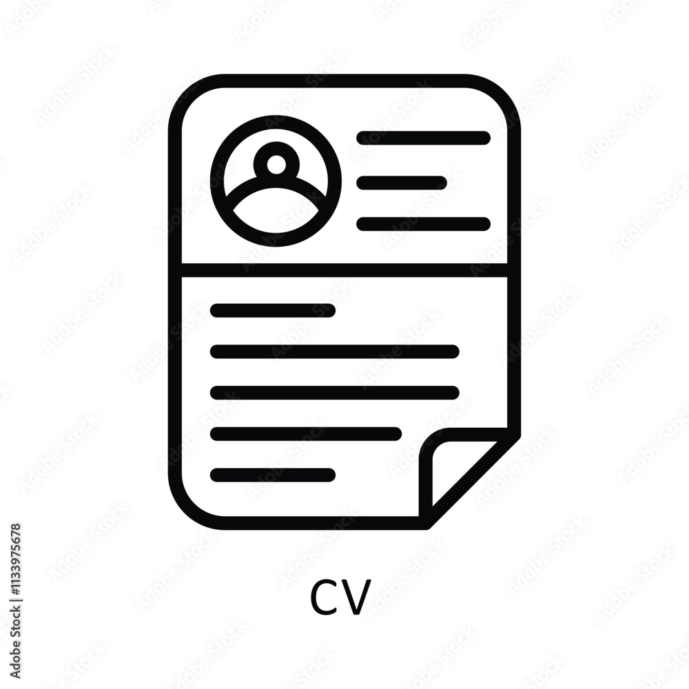 Poster cv vector outline icon. eps 10 file