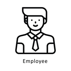 Employee Vector Outline Icon. Eps 10 File 