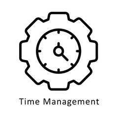 Time Management Vector Outline Icon. Eps 10 File 
