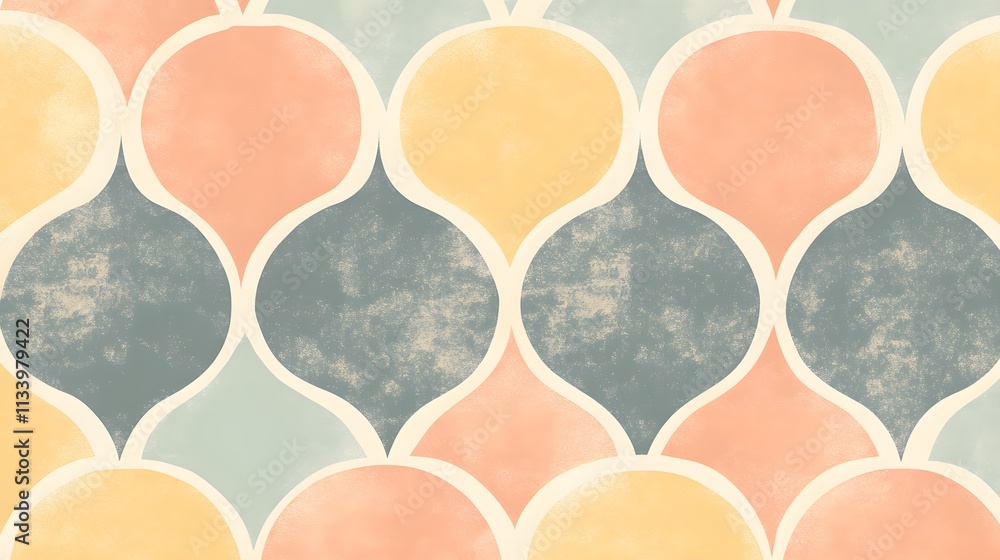 Poster abstract pastel teardrop pattern design background