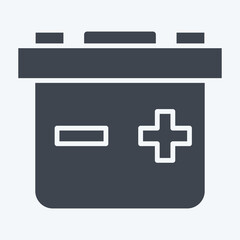 Icon Lead Acid Battery. related to Energy Storage symbol. glyph style. editable