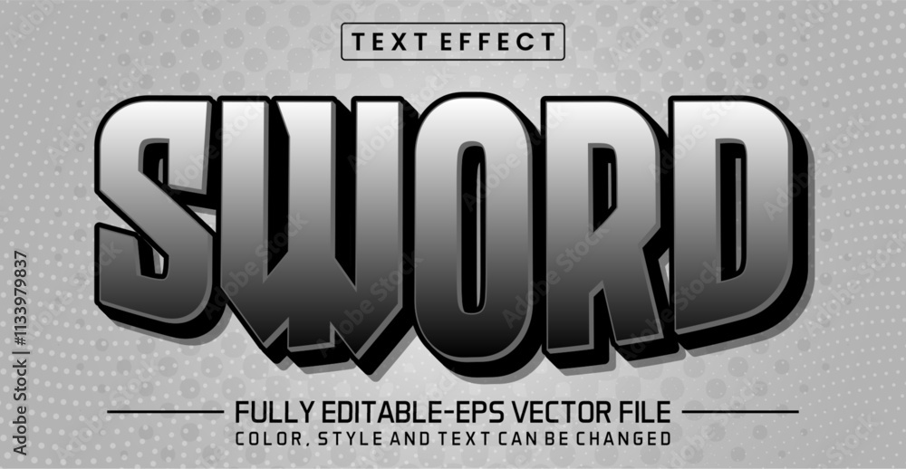 Poster sword text effect editable