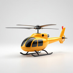 Fototapeta premium colorful toy helicopter in a studio environment, 3d render helicopter design
