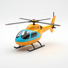 Fototapeta premium colorful toy helicopter in a studio environment, 3d render helicopter design