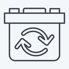 Icon Rechargeable Battery. related to Energy Storage symbol. line style. editable