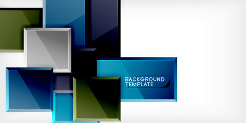 Obraz premium Glass toy style square shapes abstract design. Vector Illustration For Wallpaper, Banner, Background, Card, Book Illustration, landing page