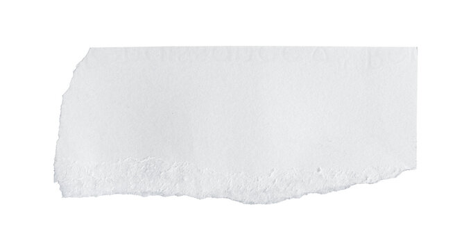 White ripped piece of paper isolated on transparent background PNG file