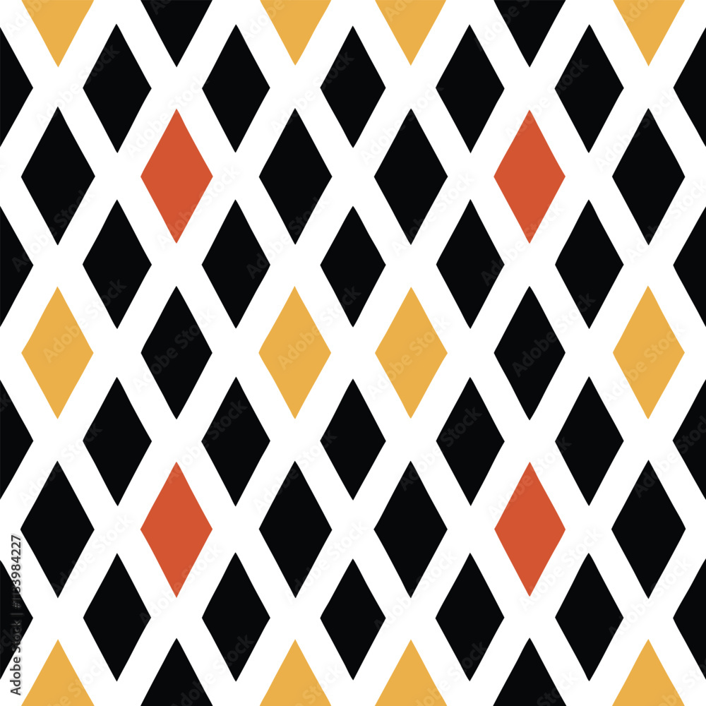 Aufkleber Geometric Abstract Diamond Pattern Vector for Textiles and Fabric Design Projects