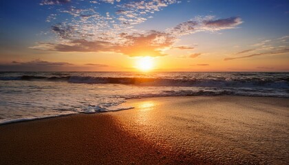 Obraz premium 美しい海と初日の出/夕日の風景素材4