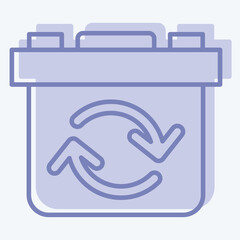 Icon Rechargeable Battery. related to Energy Storage symbol. two tone style. editable