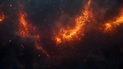 Obraz premium Fiery Embers and Sparks Dance in Dark Night Sky