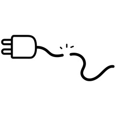 Broken plug line icon