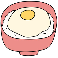 Bowl of fried rice with egg