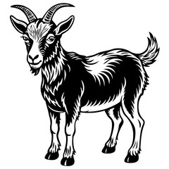Goat vector illustration ,Goat Head svg, Goat Face svg, Farm Animal svg - Vector, Clipart, Cricut, CNC, Laser, Vinyl Cutter,