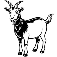 Goat vector illustration ,Goat Head svg, Goat Face svg, Farm Animal svg - Vector, Clipart, Cricut, CNC, Laser, Vinyl Cutter,