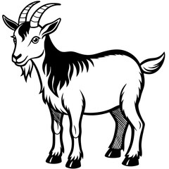 Goat vector illustration ,Goat Head svg, Goat Face svg, Farm Animal svg - Vector, Clipart, Cricut, CNC, Laser, Vinyl Cutter,