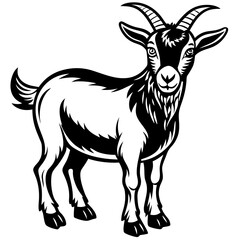 Goat vector illustration ,Goat Head svg, Goat Face svg, Farm Animal svg - Vector, Clipart, Cricut, CNC, Laser, Vinyl Cutter,