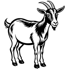 Goat vector illustration ,Goat Head svg, Goat Face svg, Farm Animal svg - Vector, Clipart, Cricut, CNC, Laser, Vinyl Cutter,ai