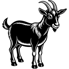 Goat vector illustration ,Goat Head svg, Goat Face svg, Farm Animal svg - Vector, Clipart, Cricut, CNC, Laser, Vinyl Cutter,