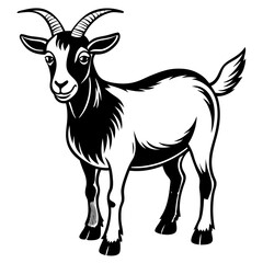 Goat vector illustration ,Goat Head svg, Goat Face svg, Farm Animal svg - Vector, Clipart, Cricut, CNC, Laser, Vinyl Cutter,