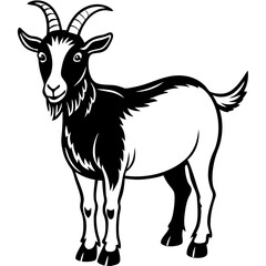 Goat vector illustration ,Goat Head svg, Goat Face svg, Farm Animal svg - Vector, Clipart, Cricut, CNC, Laser, Vinyl Cutter,