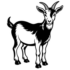 Goat vector illustration ,Goat Head svg, Goat Face svg, Farm Animal svg - Vector, Clipart, Cricut, CNC, Laser, Vinyl Cutter,