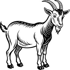 Goat vector illustration ,Goat Head svg, Goat Face svg, Farm Animal svg - Vector, Clipart, Cricut, CNC, Laser, Vinyl Cutter,