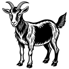 Goat vector illustration ,Goat Head svg, Goat Face svg, Farm Animal svg - Vector, Clipart, Cricut, CNC, Laser, Vinyl Cutter,