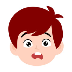 avatar kid boy different face emoticon with red hair cartoon