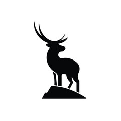 Deer emblem design isolated on white background