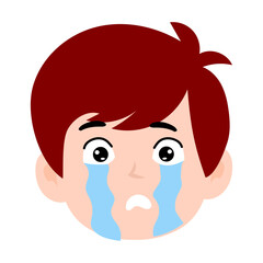 avatar kid boy different face emoticon with red hair cartoon