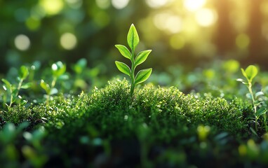 Upward arrows made of vibrant green grass, symbolizing ecofriendly progress, sustainability, and positive environmental trends, AI generative imagery