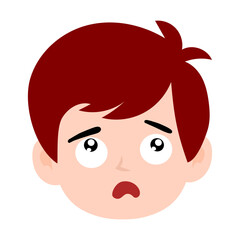 avatar kid boy different face emoticon with red hair cartoon