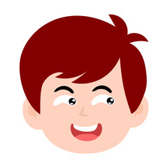 avatar kid boy different face emoticon with red hair cartoon