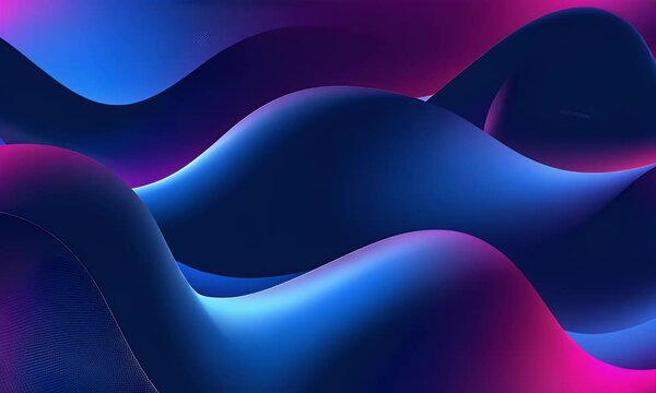 Abstract blue and purple liquid wavy shapes futuristic banner. Glowing retro waves vector background


