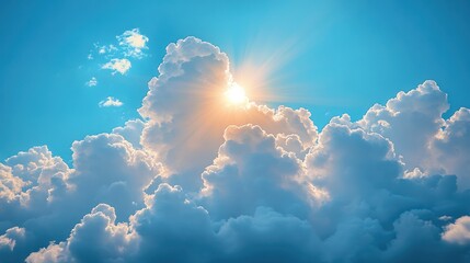 Heavenly Sunlight Piercing Through Majestic Cloudscape