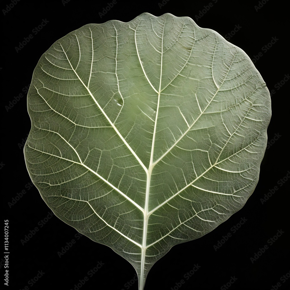 Poster transparent overlay of a leaf revealing the intricate internal structures involved in the process of