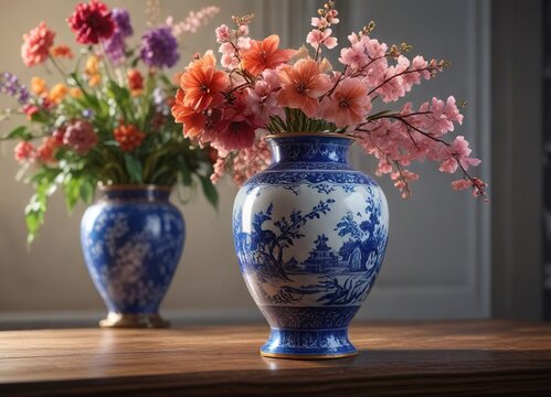 An antique porcelain vase overflowing with a fragrant, shimmering liquid, luminous draught , shimmering liquid, glowing elixir