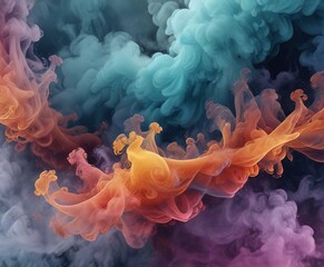 Obraz premium Swirling abstract pattern with smoke and mist, abstract, digital art
