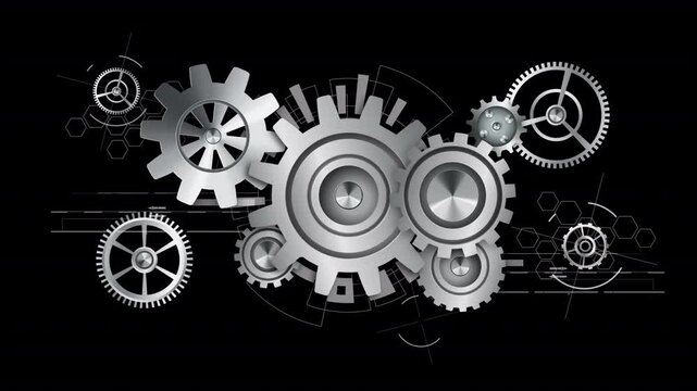 Animated infographics in the form of moving elements. Animation on the theme of elements and mechanisms, signs and infographics.