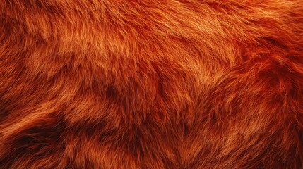 Naklejka premium Rich, deep orange fur texture background. Ideal for designs needing a warm, luxurious feel; perfect for fashion, pet, or nature themes.