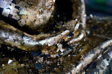 Detailed Close-Up of Gold Foil Texture on Decorative Surface